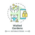 Walled gardens multi color concept icon