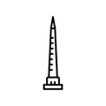 Walled Obelisk icon vector isolated on white background, Walled Obelisk sign , line or linear sign, element design in outline