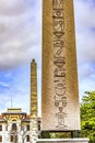 Walled  Pillar and Theodosius Obelisk Hippodrome Istanbul Turkey Royalty Free Stock Photo