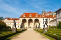 Wallenstein palace, the seat of Senate of Czech Republic, on sunny day. View from Wallenstein garden, Lesser Town Royalty Free Stock Photo