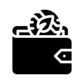 wallet accessory chia cryptocurrency glyph icon vector illustration