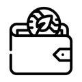 wallet accessory chia cryptocurrency line icon vector illustration