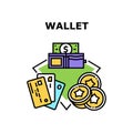 Wallet Accessory Vector Concept Color Illustration