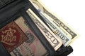 Wallet with banknotes isolated on a white background Royalty Free Stock Photo