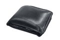 Wallet, billfold, black leather wallet isolated on white background, wallet full on white background selective focus