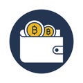 Wallet, bitcoin wallet, money, cryptocurrency fully editable vector icons