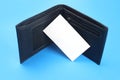 Wallet black leather with blank white card mock up Royalty Free Stock Photo