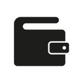 Wallet black vector icon on white background