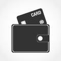 Wallet card icon illustration vector