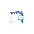 Wallet case,finance line icon concept. Wallet case,finance flat vector symbol, sign, outline illustration.