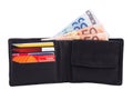 Wallet with cash and cards Royalty Free Stock Photo