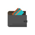 Wallet, Cash, Credit Card, Dollar, Finance, Money  Flat Color Icon. Vector icon banner Template Royalty Free Stock Photo