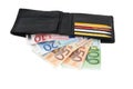 Wallet with cash and credit cards Royalty Free Stock Photo