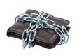 Wallet in chains isolated.