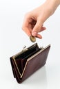 Wallet and coin Royalty Free Stock Photo