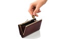 Wallet and coin Royalty Free Stock Photo