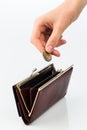 Wallet and coin Royalty Free Stock Photo
