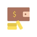 Wallet, coins icon. Simple color vector elements of economy icons for ui and ux, website or mobile application Royalty Free Stock Photo