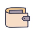 wallet color vector doodle simple icon design