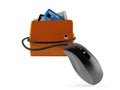 Wallet with computer mouse Royalty Free Stock Photo