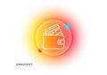 Wallet with Credit card line icon. Cash money. Gradient blur button. Vector Royalty Free Stock Photo