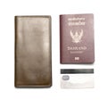 Wallet with credit card and passport Royalty Free Stock Photo