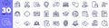Wallet, Cyber attack and Report line icons pack. For web app. Vector