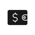 Wallet Dollar glyph vector icon