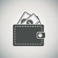 Wallet with dollars icon