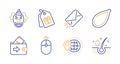 Wallet, E-mail and World travel icons set. Coupons, Clown and Pumpkin seed signs. Swipe up, Serum oil symbols. Vector