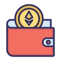 Wallet, ethereum, ethereum wallet,  ethereum software fully editable vector icons Royalty Free Stock Photo
