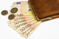 Wallet with euro money Royalty Free Stock Photo