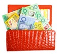 Wallet filled with Aussie dollars