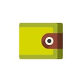 Wallet flat vector icon. Colourful wallet pictogram.