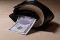 Wallet full of cash. Royalty Free Stock Photo