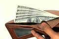 Wallet and Hundred US Dollar Bills