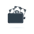 Wallet icon. Affordability sign. Cash savings symbol. Quality design element. Classic style icon. Vector solid icons Royalty Free Stock Photo