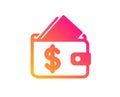 Wallet icon. Affordability sign. Vector