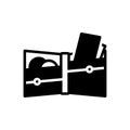 Black solid icon for Wallet, purse and leather Royalty Free Stock Photo