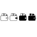 Wallet icon vector set. Purse with money illustration sign collection. Coins symbol. online payment logo. Royalty Free Stock Photo