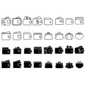 Wallet icon vector set. Purse with money illustration sign collection. Coins symbol. online payment logo. Royalty Free Stock Photo