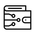 Wallet vector thin line icon