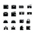 Wallet icons set 16 item