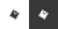 Wallet. Isolated icon on black and white background. Commerce glyph vector illustration Royalty Free Stock Photo