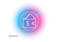 Wallet line icon. Affordability sign. Gradient blur button. Vector Royalty Free Stock Photo