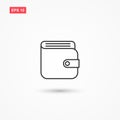 Wallet line icon vector 2