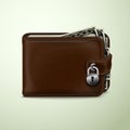 Wallet locked with padlock Royalty Free Stock Photo