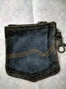 Wallet made from an old jean pocket Royalty Free Stock Photo