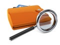 Wallet with magnifying glass