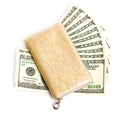 Wallet with many dollars Royalty Free Stock Photo